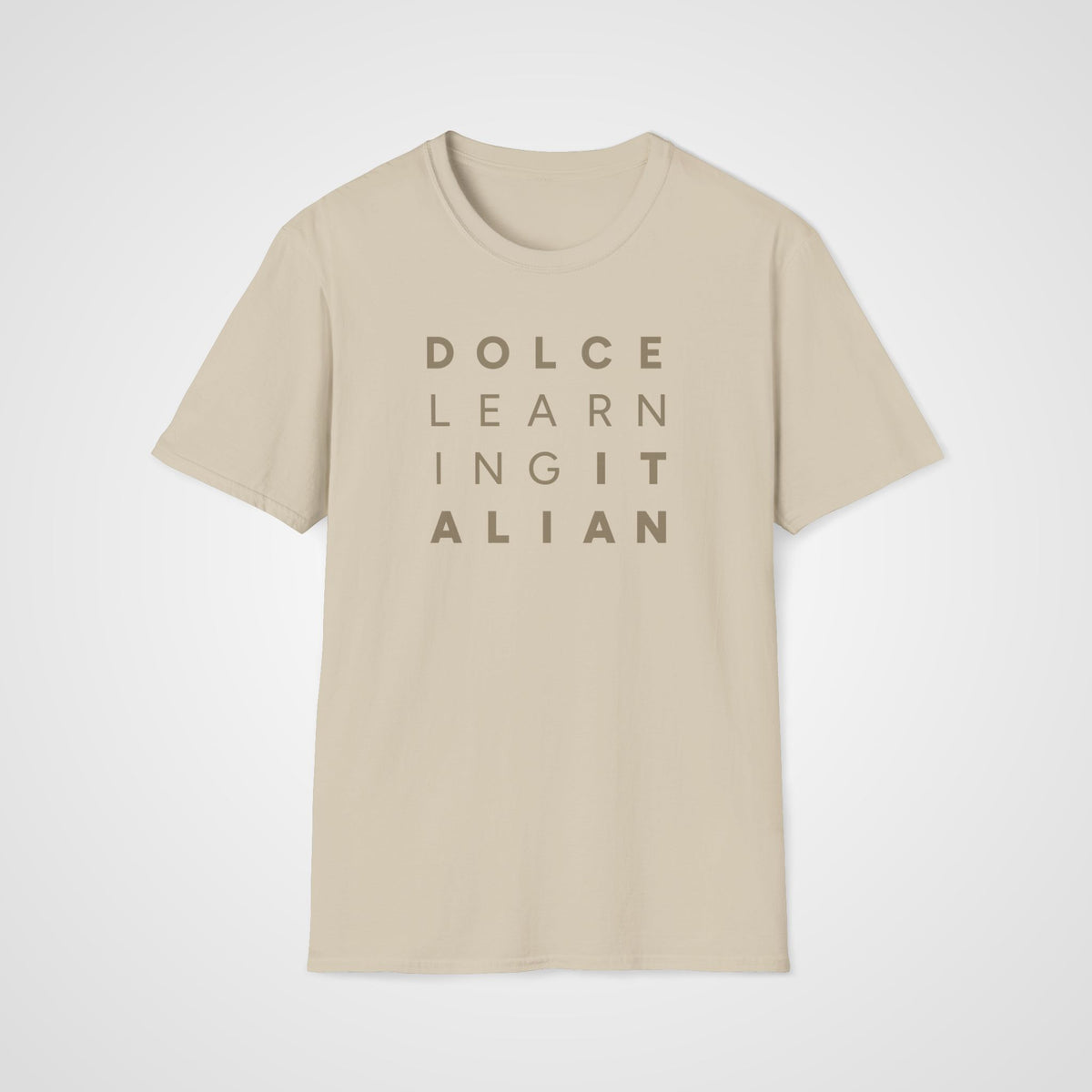 Dolce Learning Italian T-Shirt in Sand