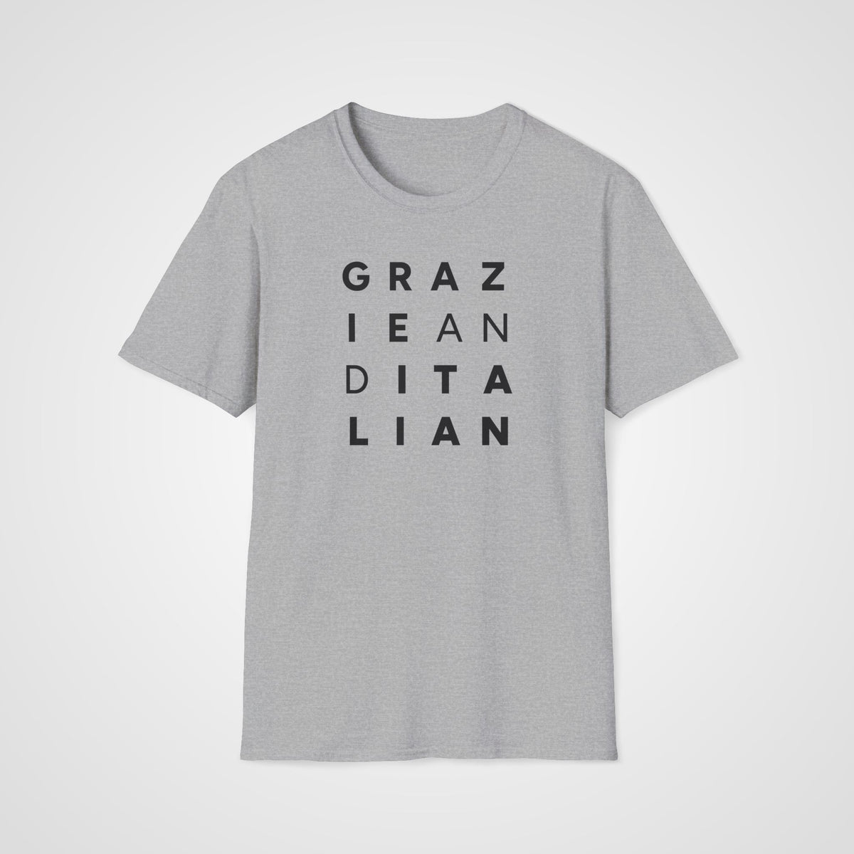 Grazie & Italian T-Shirt in Sport Gray
