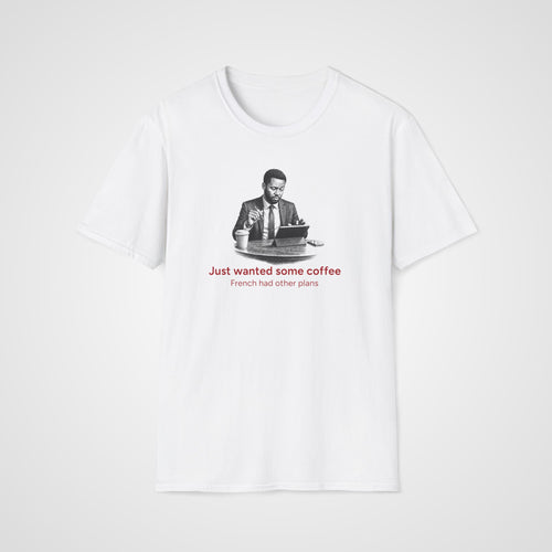 Coffee vs French T-Shirt in White
