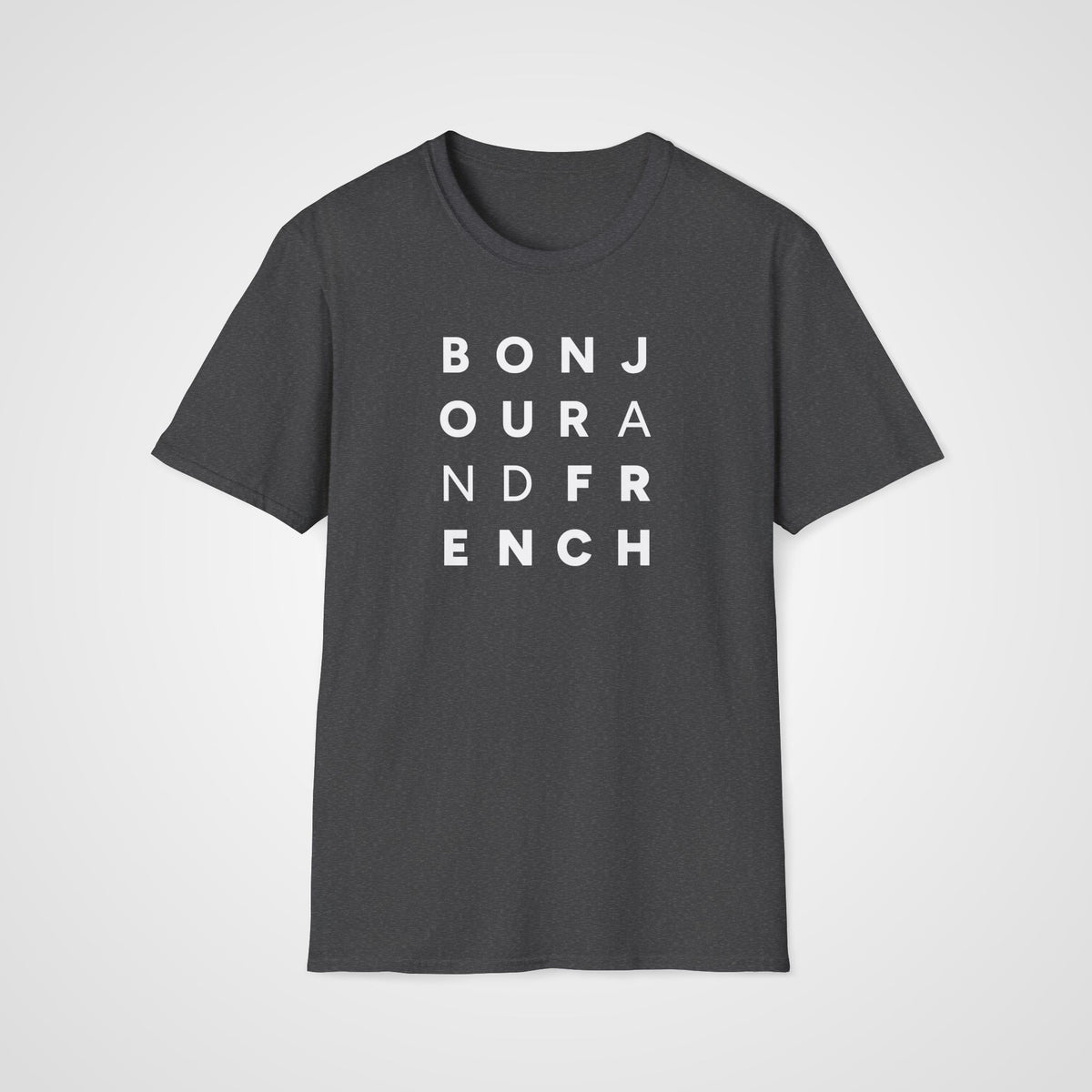 Bonjour & French T-Shirt in Dark Heather