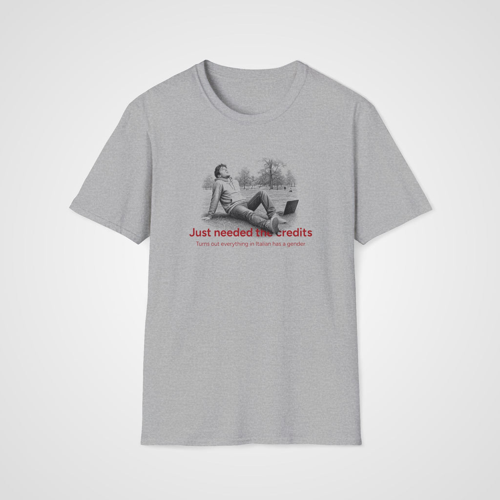 Italian Gender Surprise T-Shirt in Sport Gray