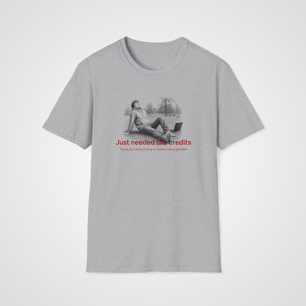 Italian Gender Surprise T-Shirt in Sport Gray