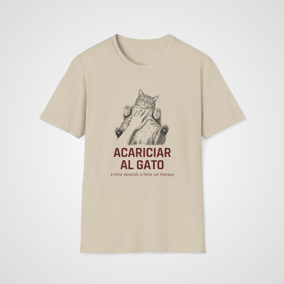 Acariciar al Gato Spanish T-Shirt in Sand