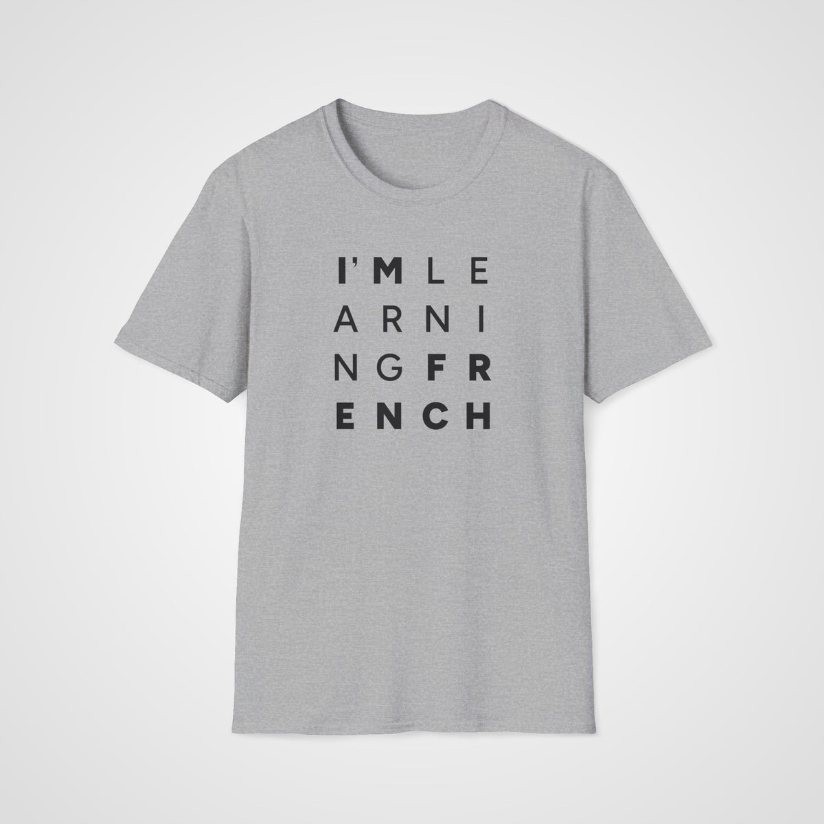 I'm Learning French T-Shirt in Sport Gray