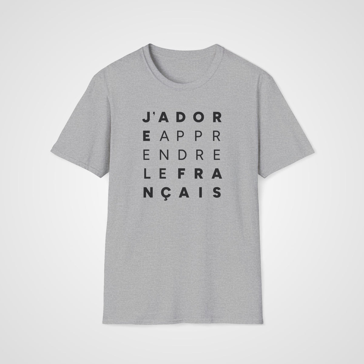J'adore Apprendre T-Shirt in Sport Gray