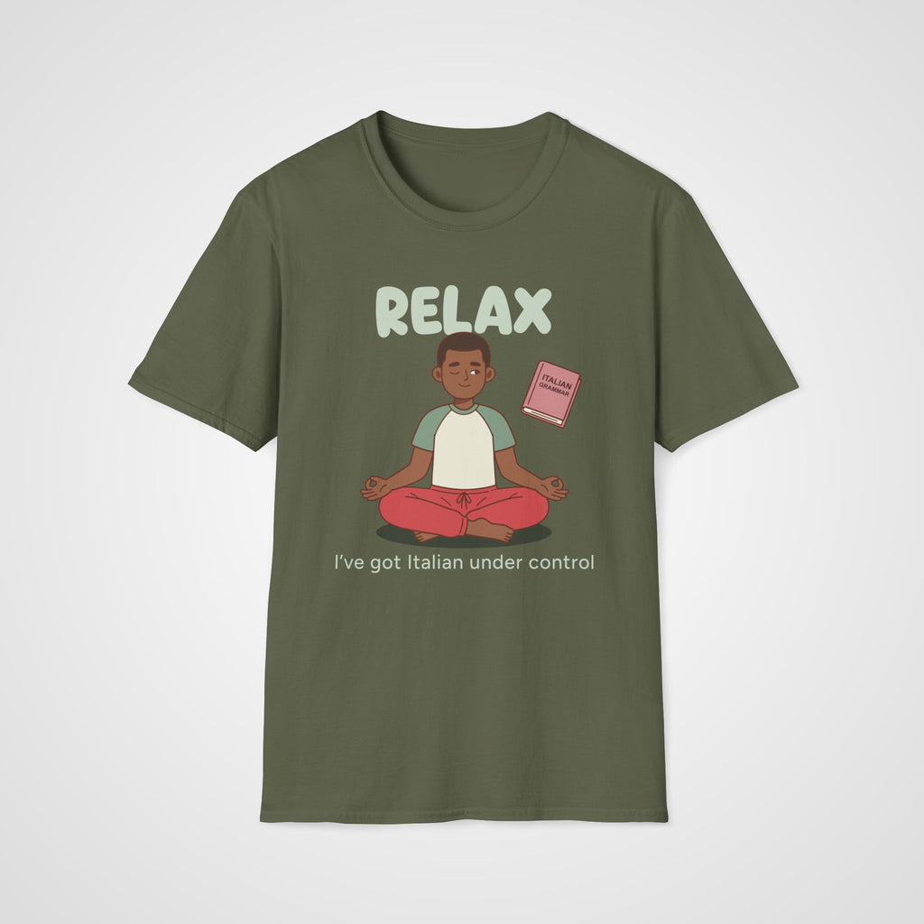 Relax Italian Learner T-Shirt in Military Green