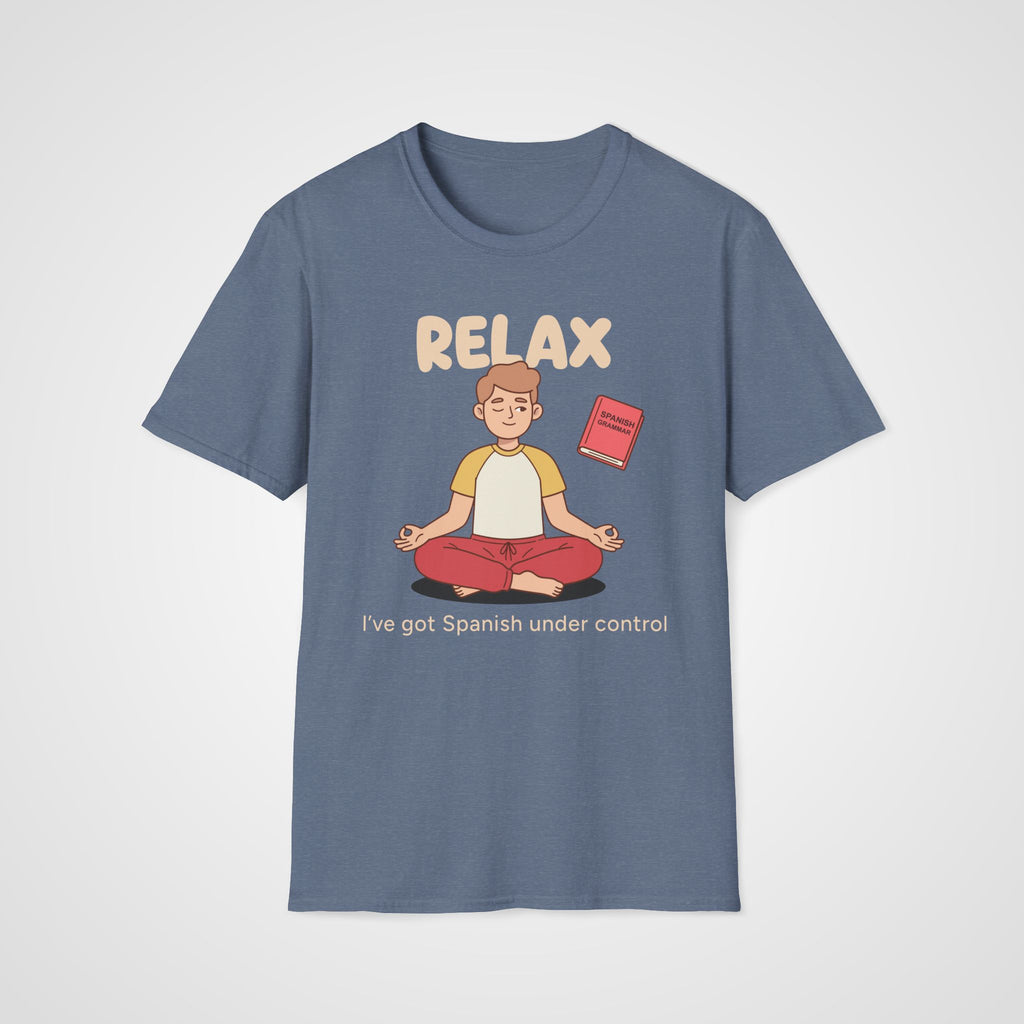 Spanish Grammar Relax T-Shirt in Heather Indigo