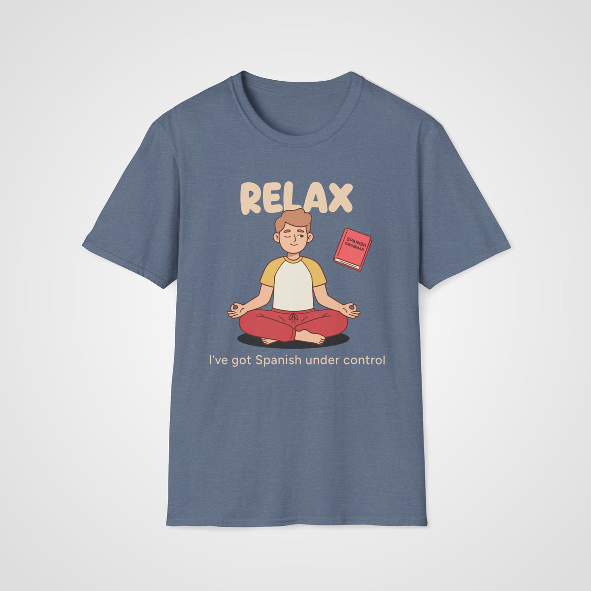 Spanish Grammar Relax T-Shirt in Heather Indigo