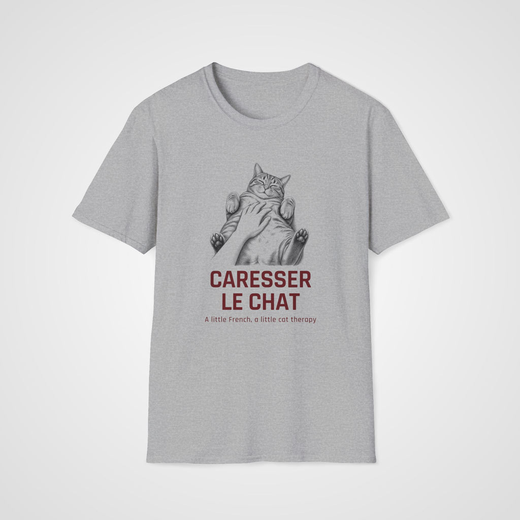Caresser le Chat French T-Shirt in Sport Gray