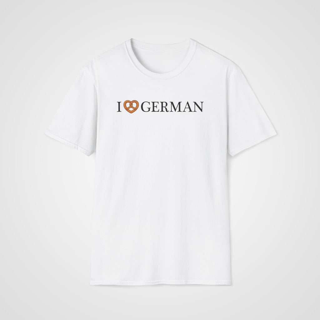 I Love German - Pretzel T-Shirt in White