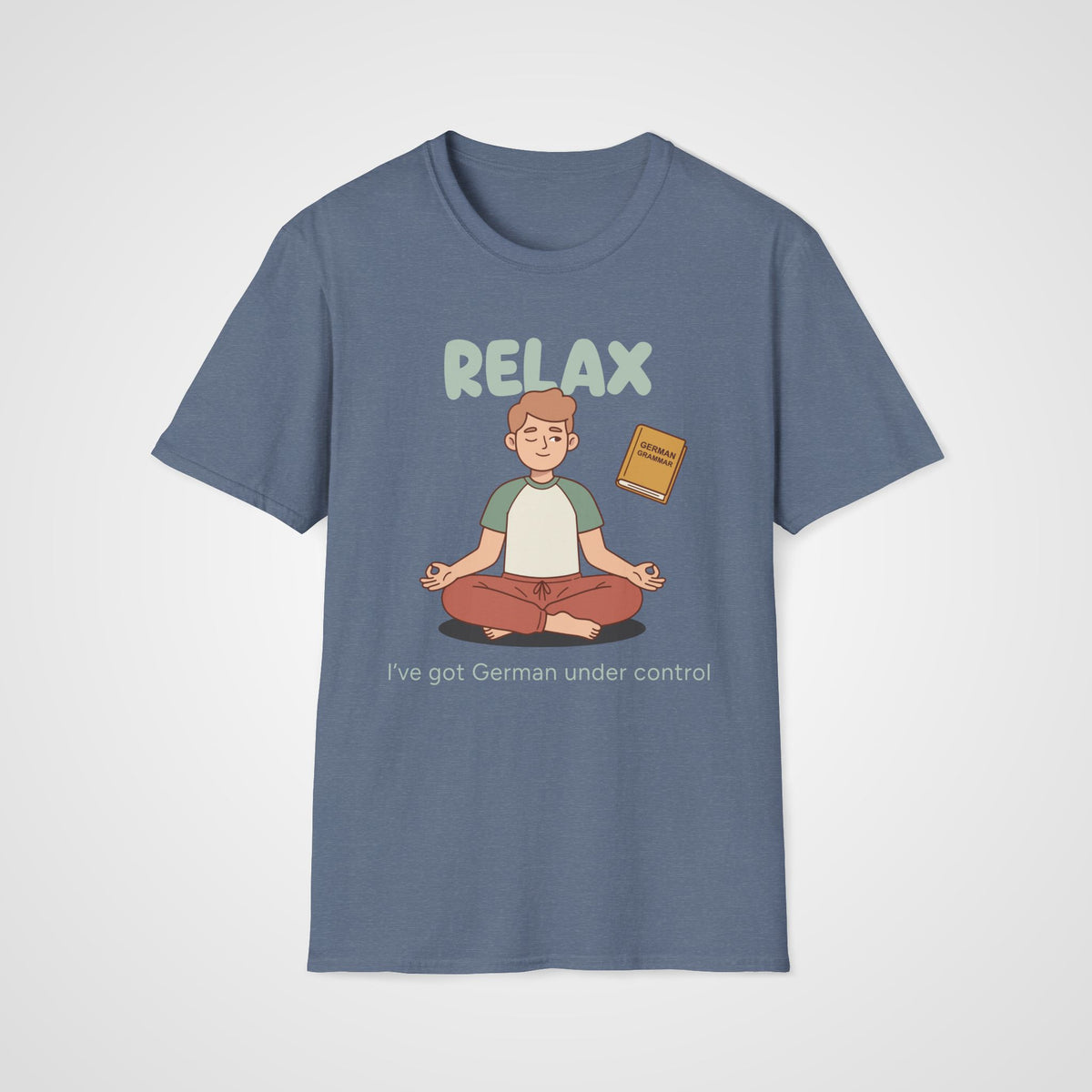German Grammar Relax T-Shirt in Heather Indigo