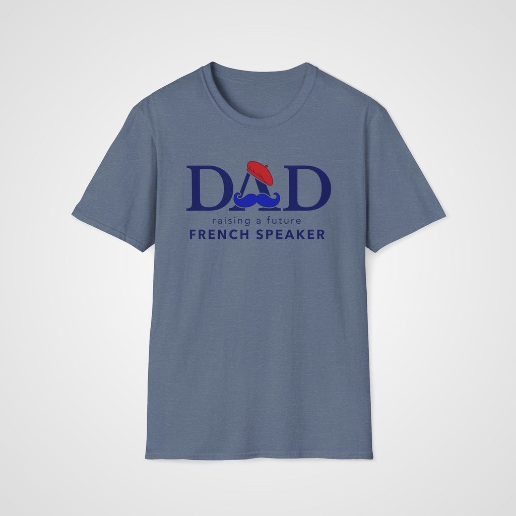 French Learner Dad T-Shirt in Heather Indigo