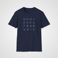 Bonjour & Français T-Shirt in Navy