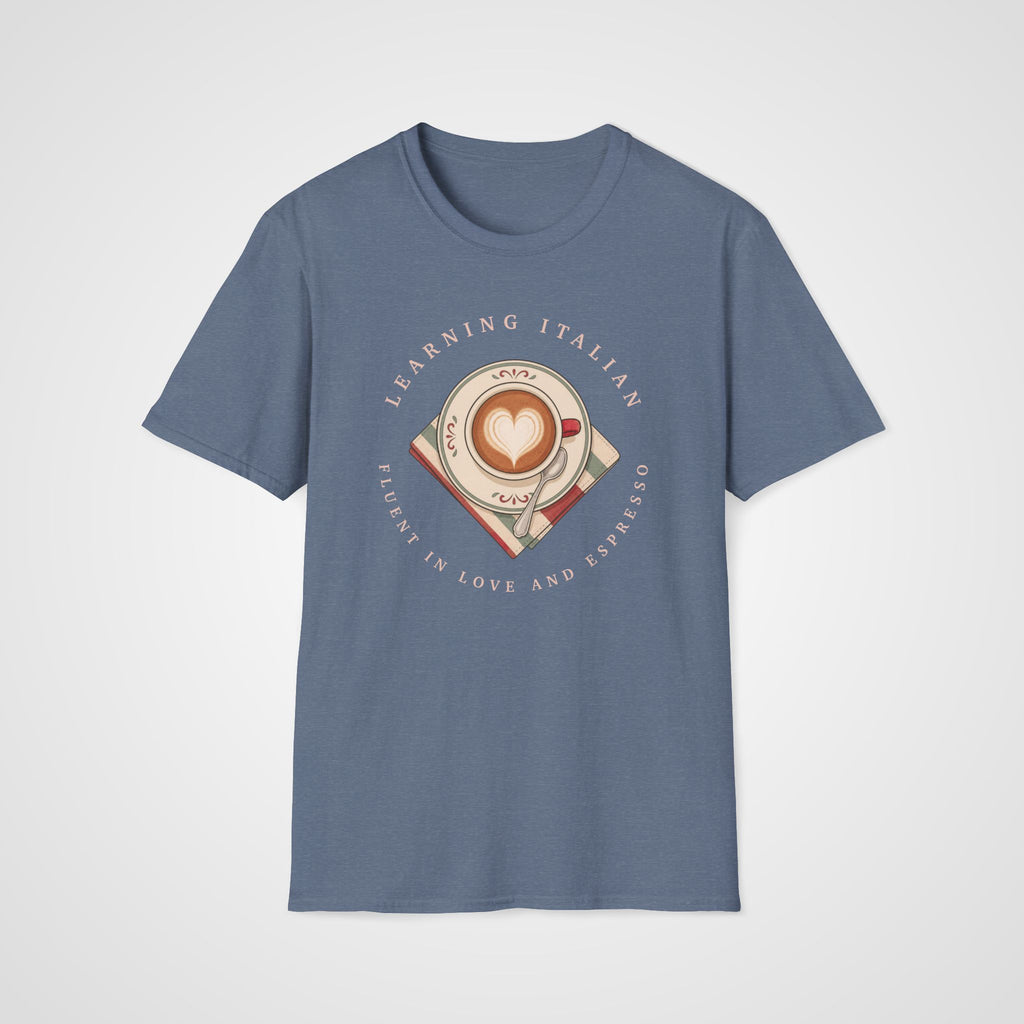 Love and Espresso T-Shirt in Heather Indigo