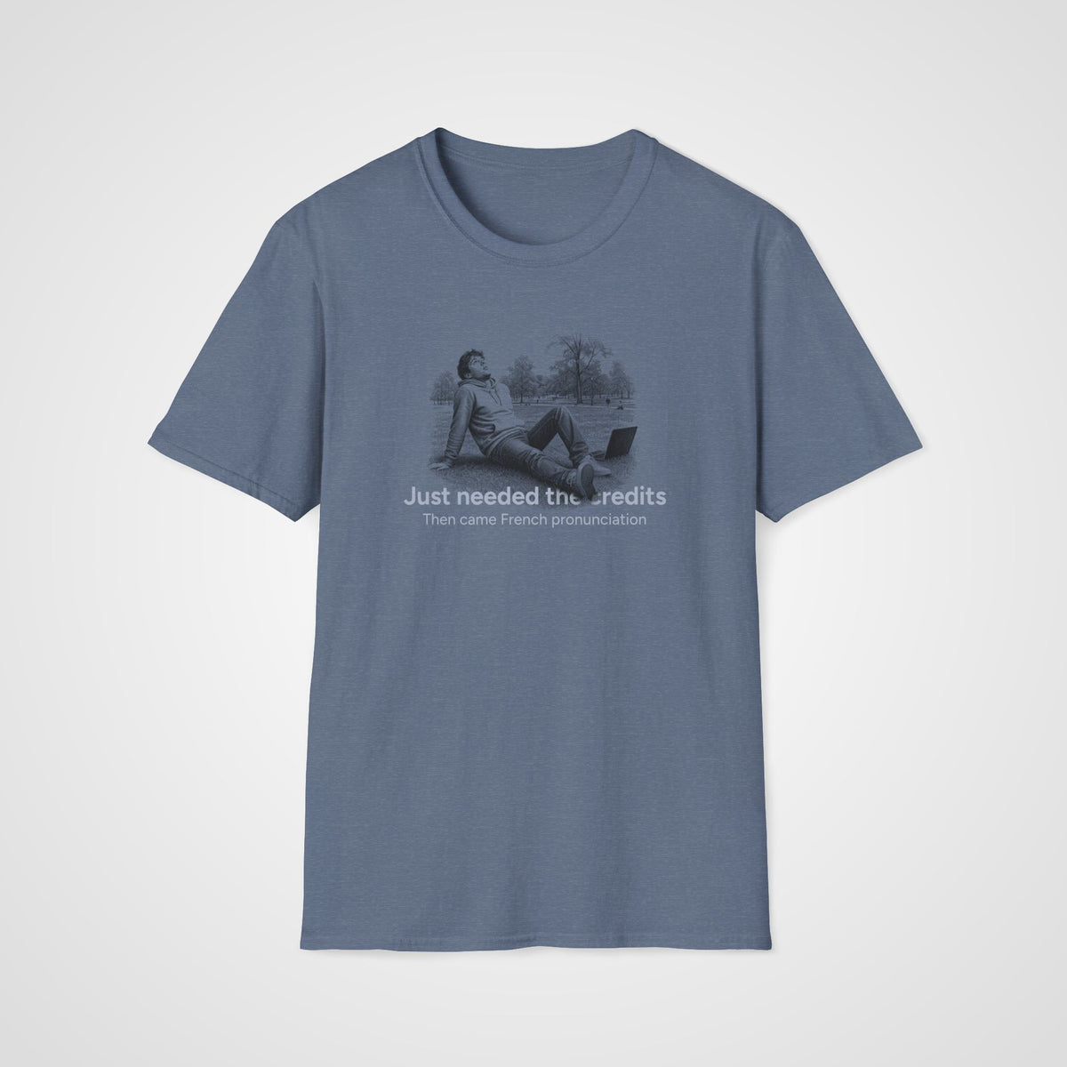French Pronunciation T-Shirt in Heather Indigo