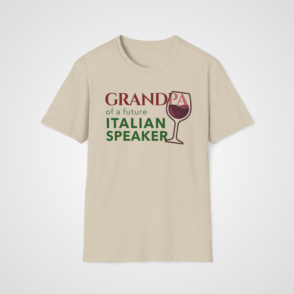 Italian Learner Grandpa T-Shirt in Sand
