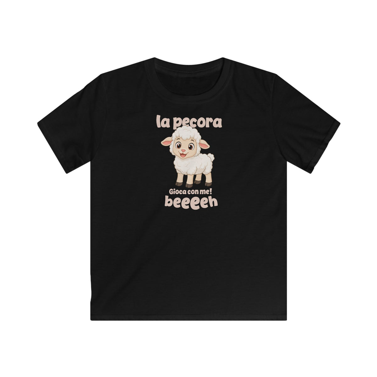 Italian Sheep Kids T-Shirt in Black