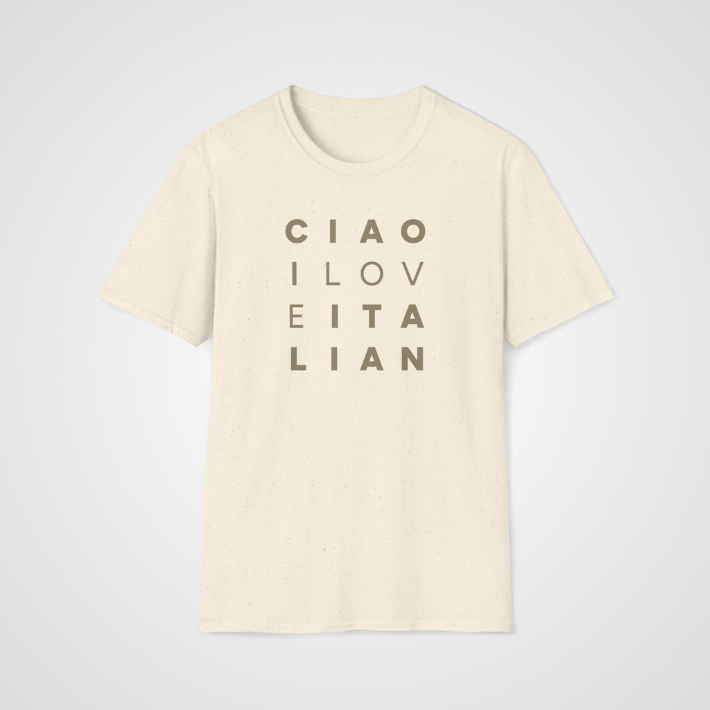 Ciao I Love Italian T-Shirt in Natural