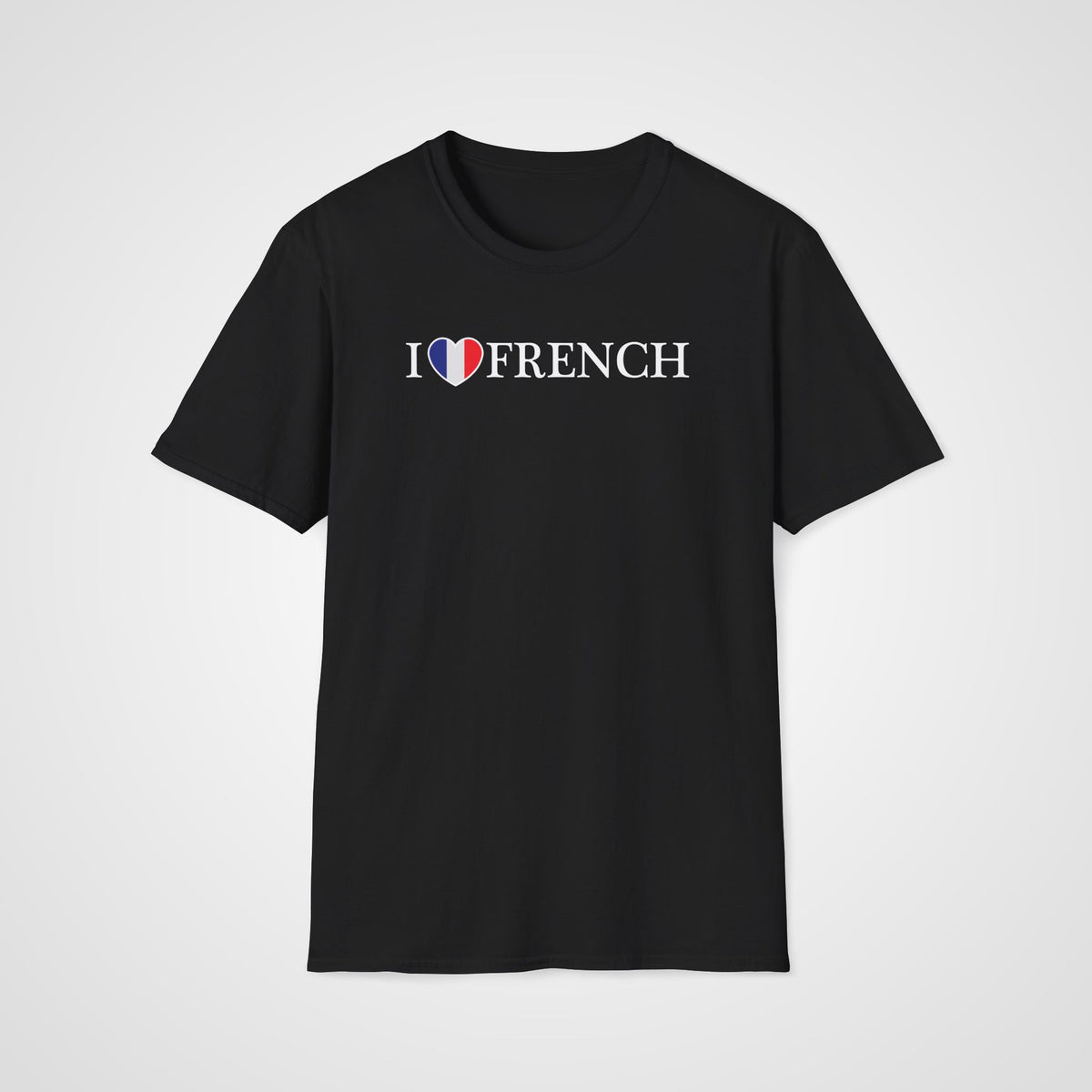 I Love French Flag Heart T-Shirt in Black