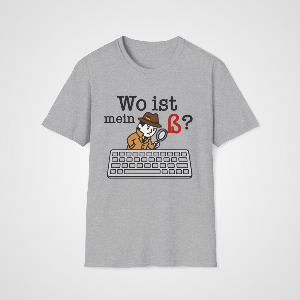 Wo Ist mein ß German T-Shirt in Sport Gray