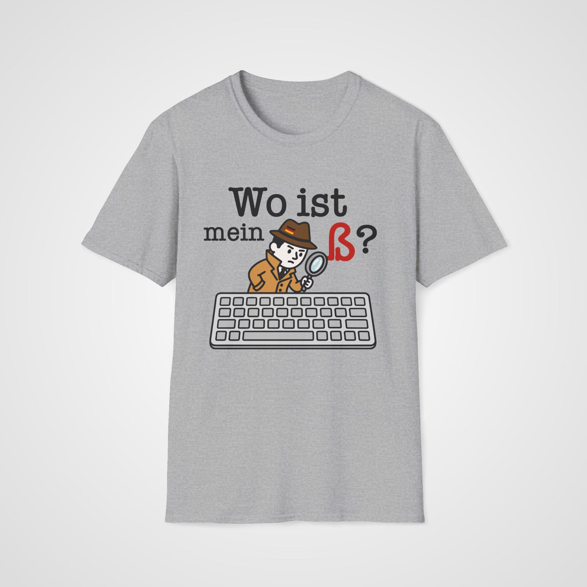 Wo Ist mein ß German T-Shirt in Sport Gray