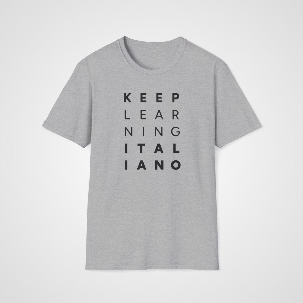 Keep Learning Italiano T-Shirt in Sport Gray