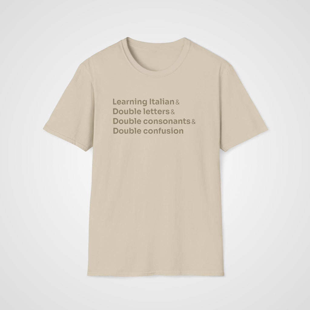 Double Letters Italian T-Shirt in Sand
