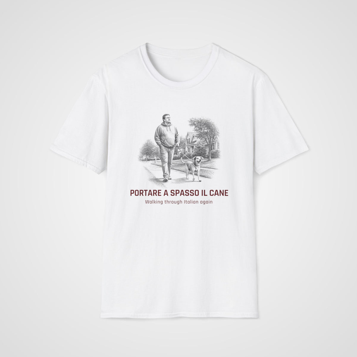 Italian Dog Walk T-Shirt in White