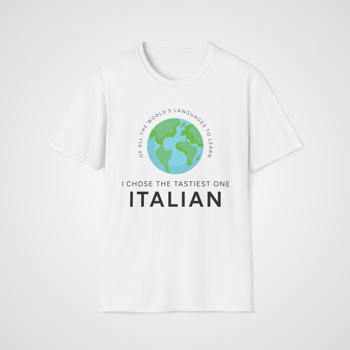 Italian Tastiest Language T-Shirt in White