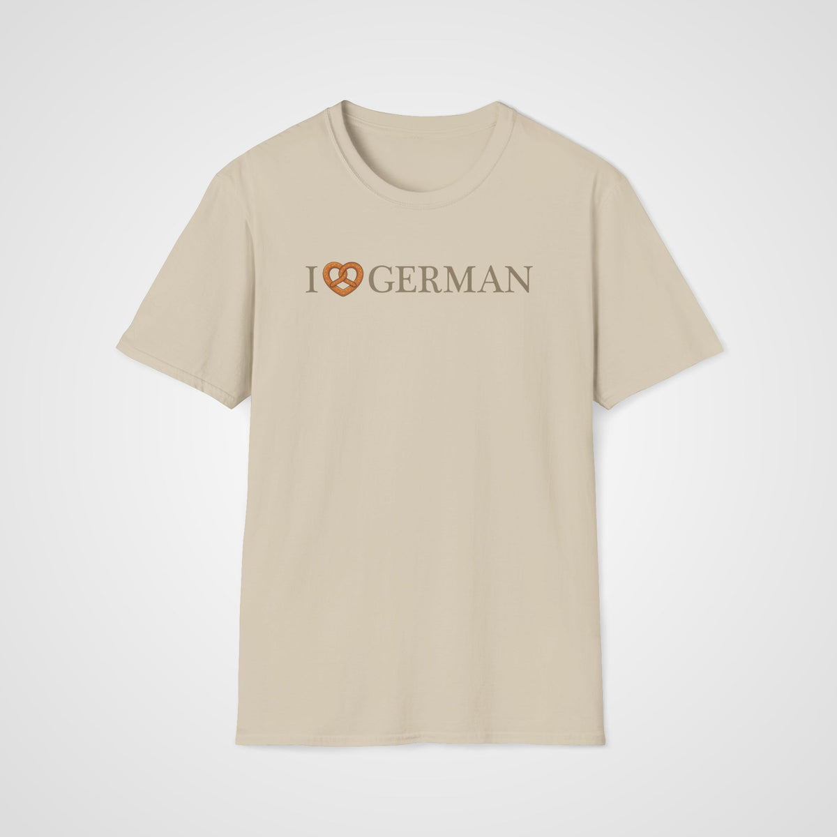 I Love German - Pretzel T-Shirt in Sand