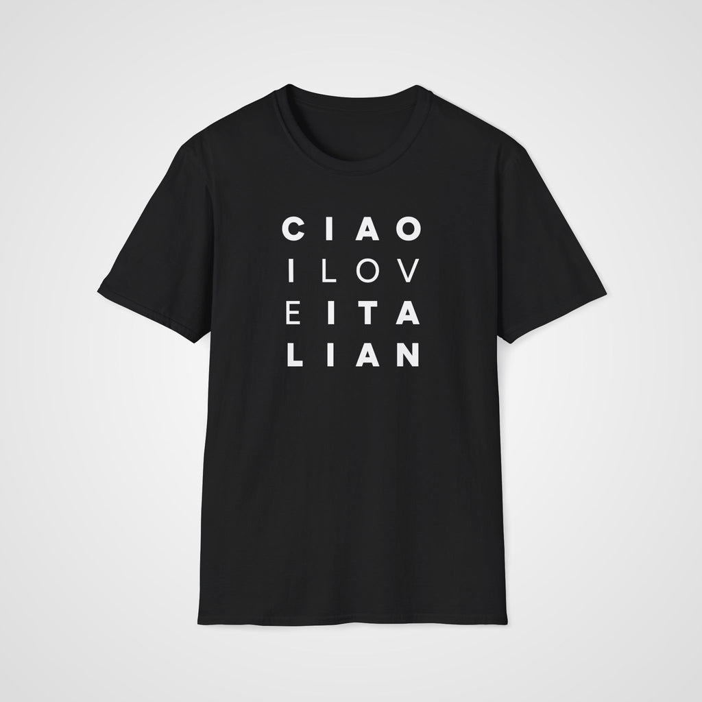 Ciao I Love Italian T-Shirt in Black