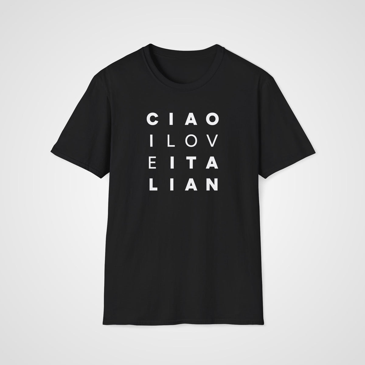 Ciao I Love Italian T-Shirt in Black