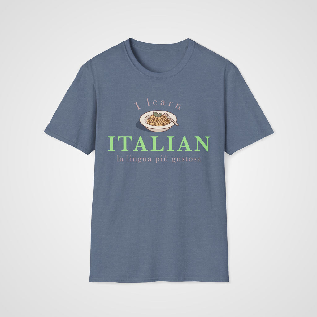 Italian Tasty Language T-Shirt in Heather Indigo
