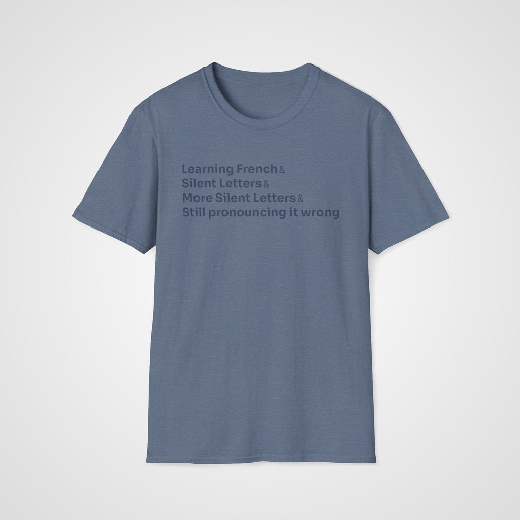 Silent Letters French T-Shirt in Heather Indigo