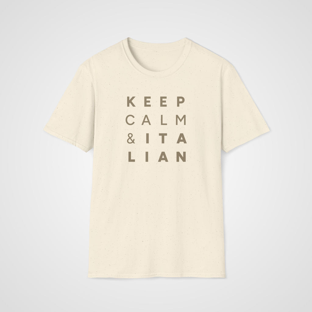 Keep Calm & Italian T-Shirt in Natural