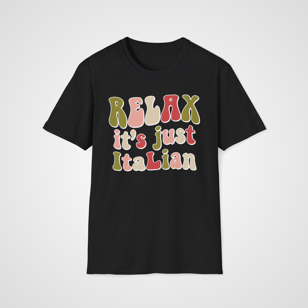 Relax It's Just Italian T-Shirt in Black