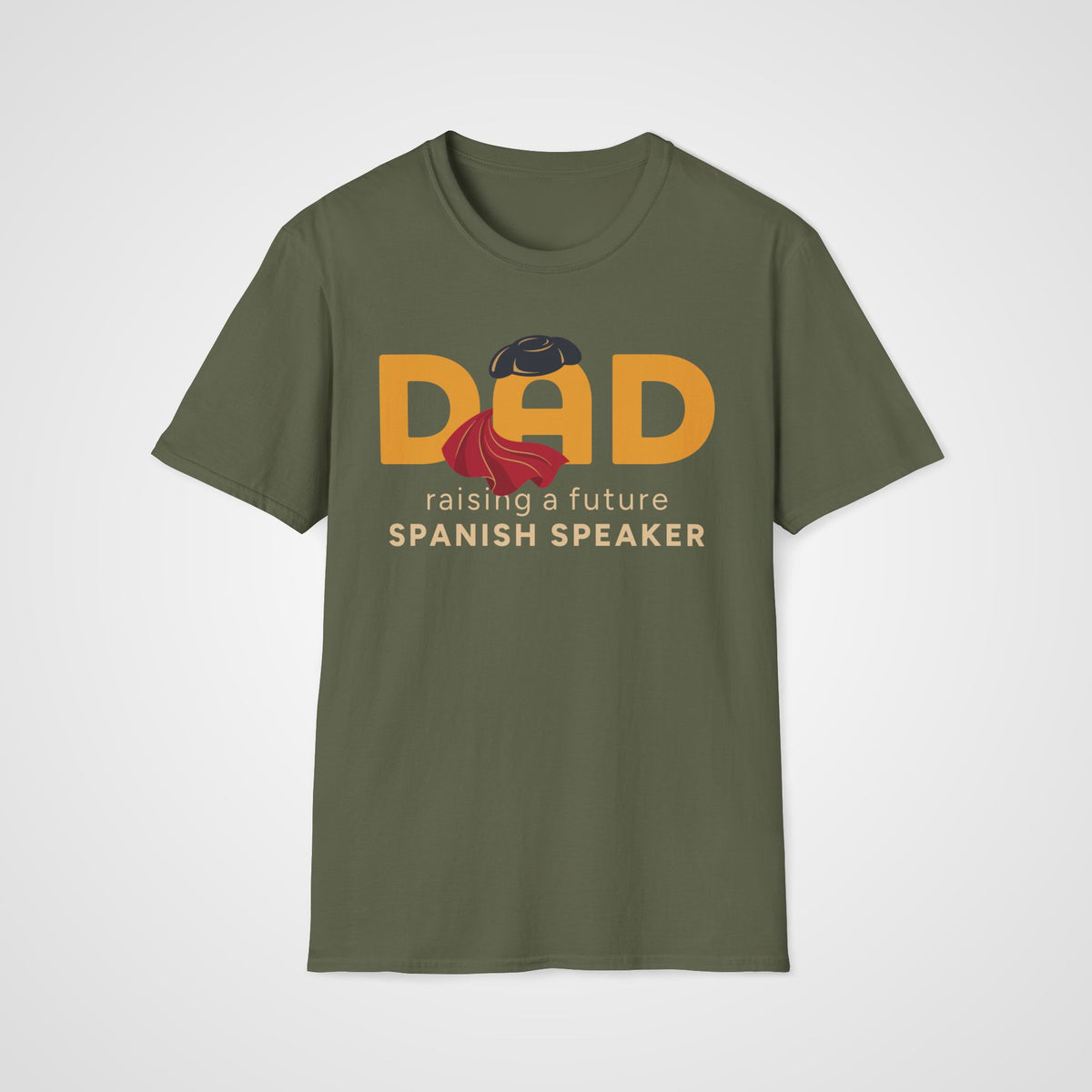Spanish Learner Dad T-Shirt in Military Green