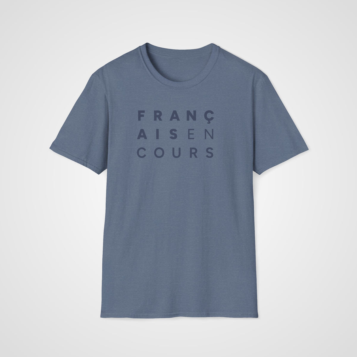 Français en Cours T-Shirt in Heather Indigo