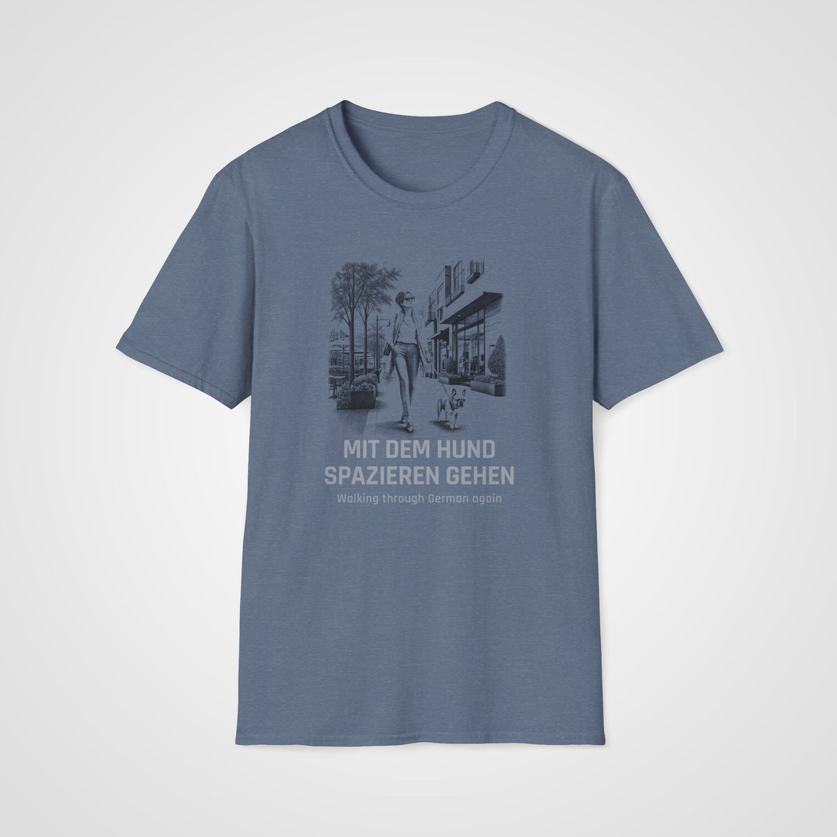 German Dog Walk T-Shirt in Heather Indigo