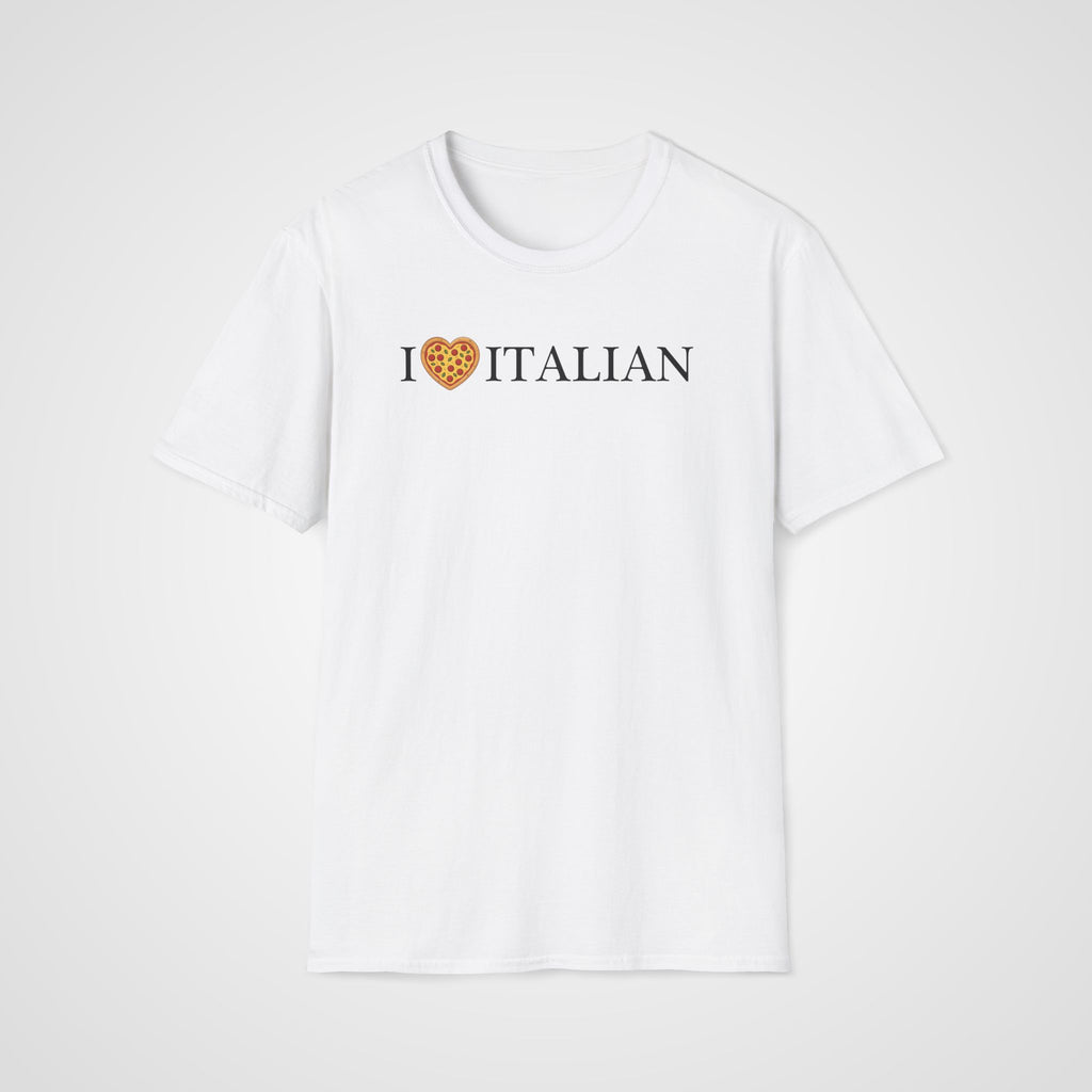 I Love Italian Pizza Heart T-Shirt in White