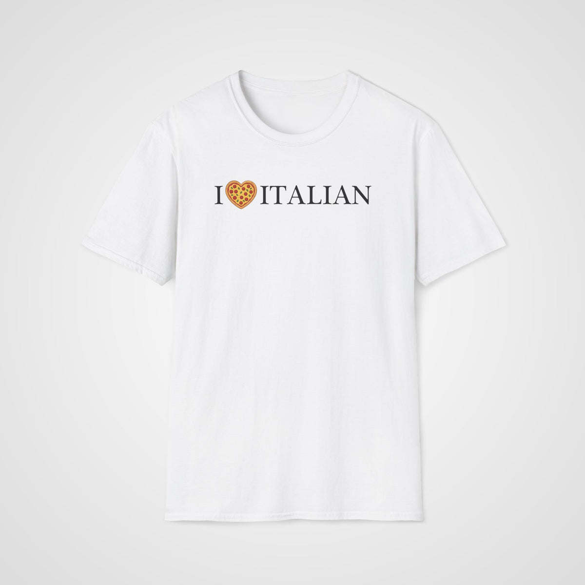 I Love Italian Pizza Heart T-Shirt in White