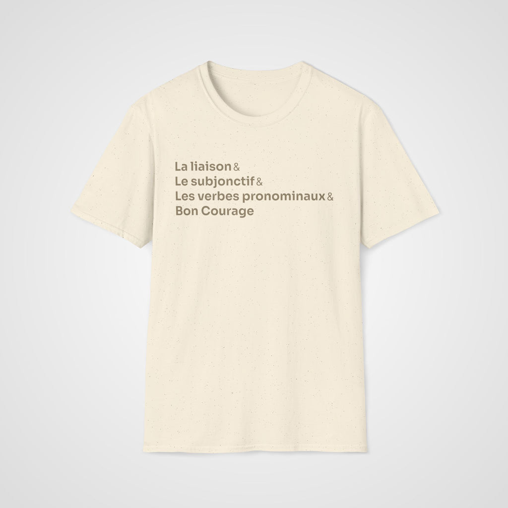 French & Bon Courage T-Shirt in Natural
