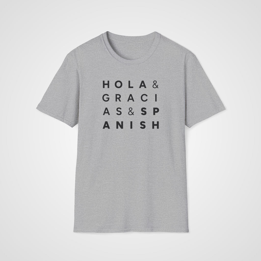 Hola, Gracias & Spanish T-Shirt in Sport Gray