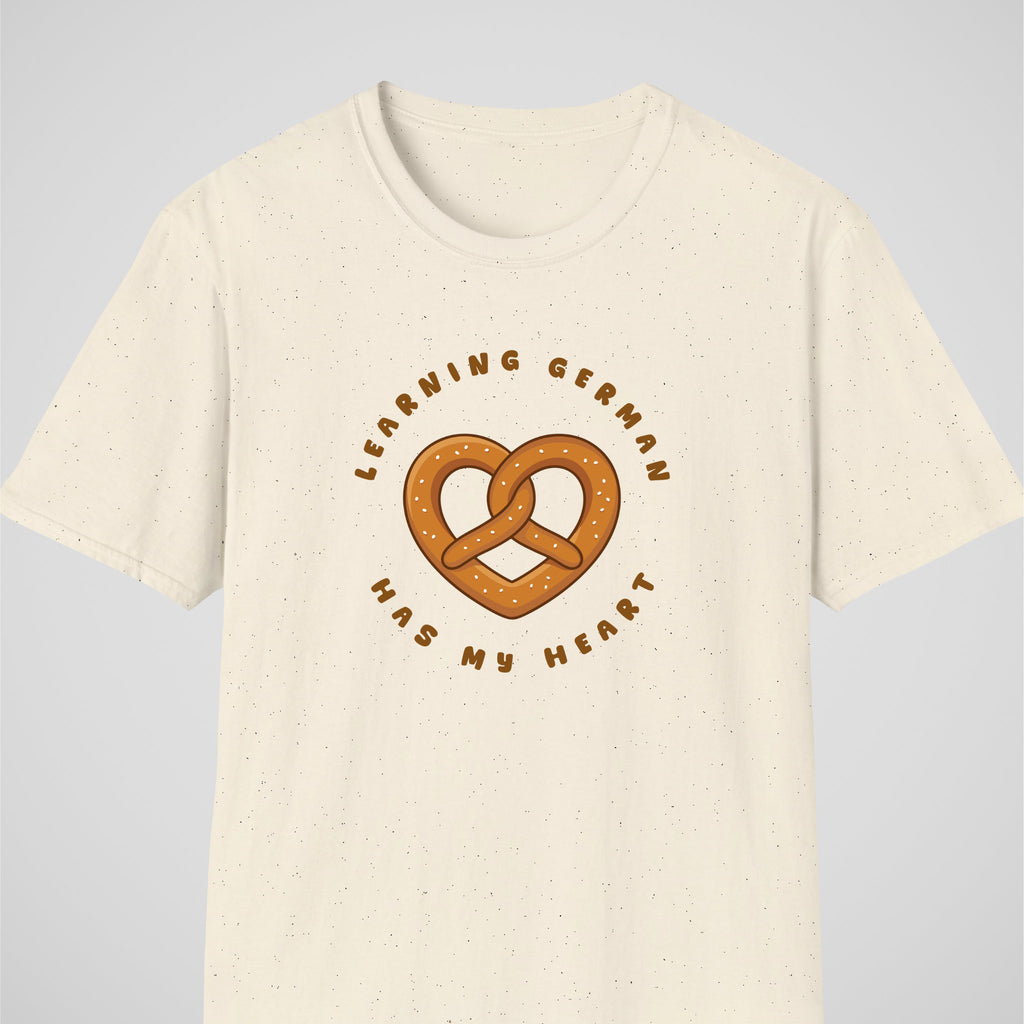 Natural German learner T-shirt featuring the “German Has My Heart” design
