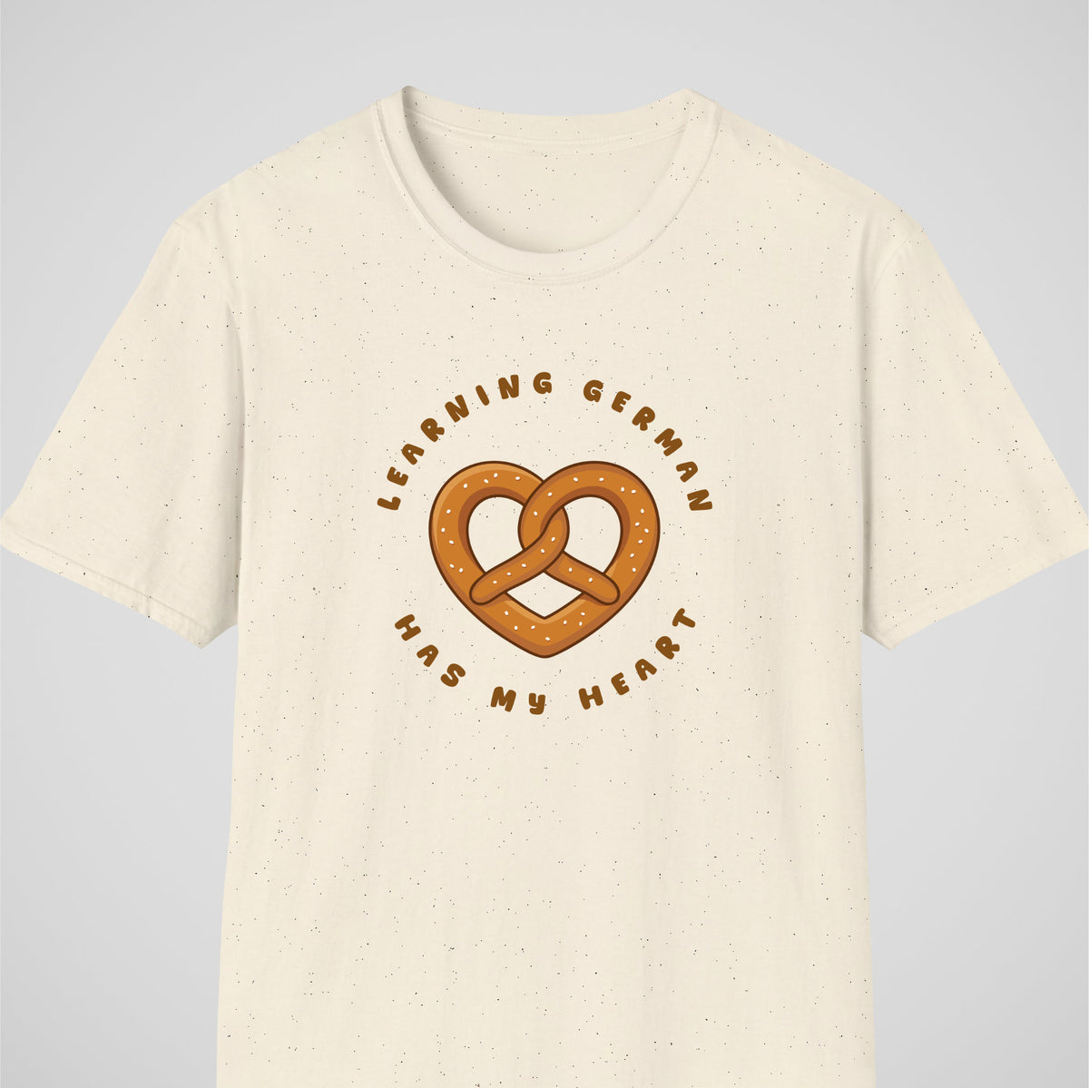Natural German learner T-shirt featuring the “German Has My Heart” design